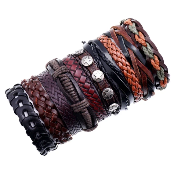 bransoletka BOHO BROWN, zestaw 10 bransoletek
